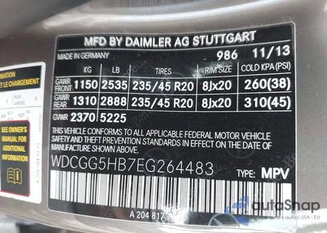 2014 Mercedes-Benz Glk 350 z USA, uszkodzony, nr VIN WDCGG5HB7EG264483